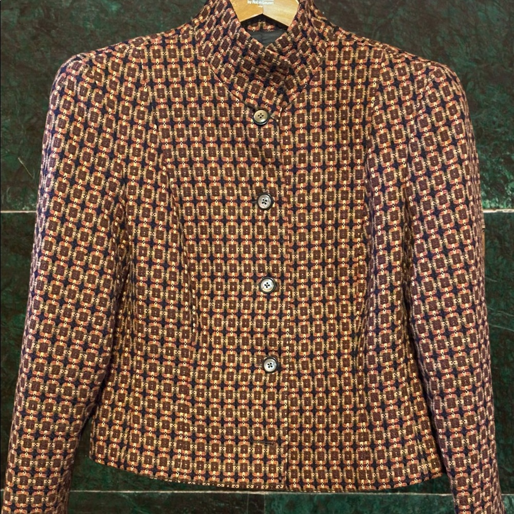 EUC Vintage Autumn-Perfect Cropped Wool Blazer🍁🍂